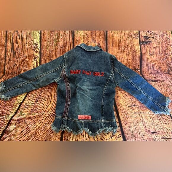 Baby‎ Phat Girls Blue Comfort Long Sleeve Front Zip Collared Jean Jacket Size 4 - Picture 3 of 7